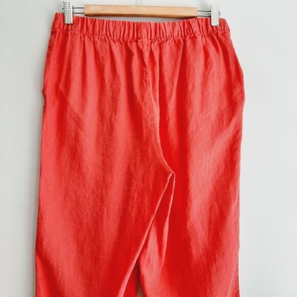 ELLEN TRACY 100% Linen Pull-on Elastic Waist Light Pants Pink Sz 6 - Picture 8 of 12